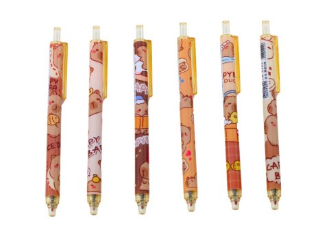 Zestaw Długopisów Z Kapibarą 6 Sztuk Niebieski Tusz LEAN