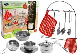 Zestaw Garnków Nierdzewnych dla dzieci 23 elementy LEAN Toys