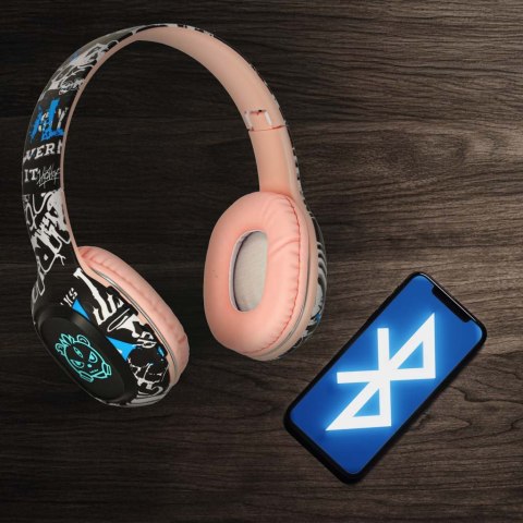 Słuchawki bezprzewodowe nauszne Bluetooth RGB Gaming Sport 200mAh różowe Kik Sp. z o. o. Sp. k.
