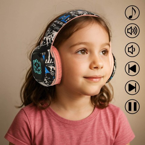 Słuchawki bezprzewodowe nauszne Bluetooth RGB Gaming Sport 200mAh różowe Kik Sp. z o. o. Sp. k.