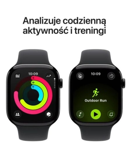 Watch Series 11 GPS koperta 42 mm z aluminium w kolorze gwiezdnej szarości, pasek sportowy w kolorze czarnym - rozmiar M/L Apple