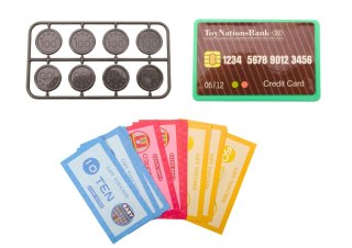 Kasa Fiskalna Nauka Liczenia Monety Koszyk Światła Dźwięki Niebieska LEAN Toys