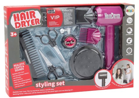 Zestaw Fryzjerski Salon Piękności Fryzjer Suszarka 10 ele. LEAN Toys
