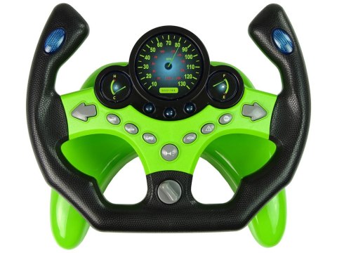 Zestaw Kierowcy Kierownica Kluczyki Dźwięk Światła Zielony LEAN Toys