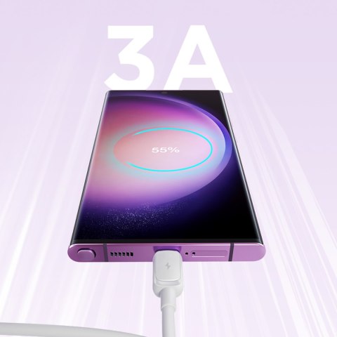 Kabel przewód Multi-Color Series A14 USB-A - USB-C 3A 1.2 m - biały JOYROOM