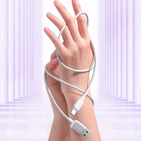 Kabel przewód Multi-Color Series A14 USB-A - USB-C 3A 1.2 m - biały JOYROOM