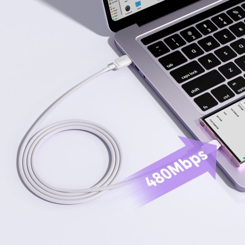 Kabel przewód Multi-Color Series A14 USB-A - USB-C 3A 1.2 m - biały JOYROOM