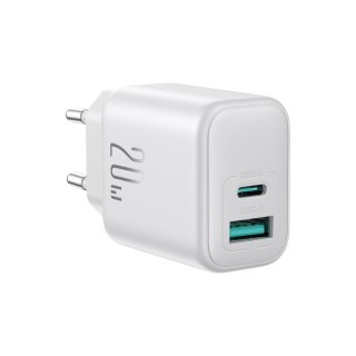 Ładowarka sieciowa USB-C USB-A 20W PD QC 3.0 - biała JOYROOM