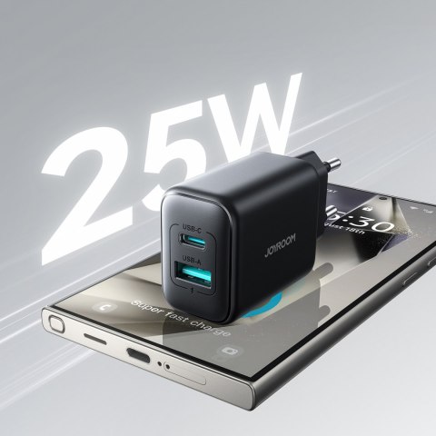 Ładowarka sieciowa USB-C i USB-A 25W SFC PPS PD - czarna JOYROOM