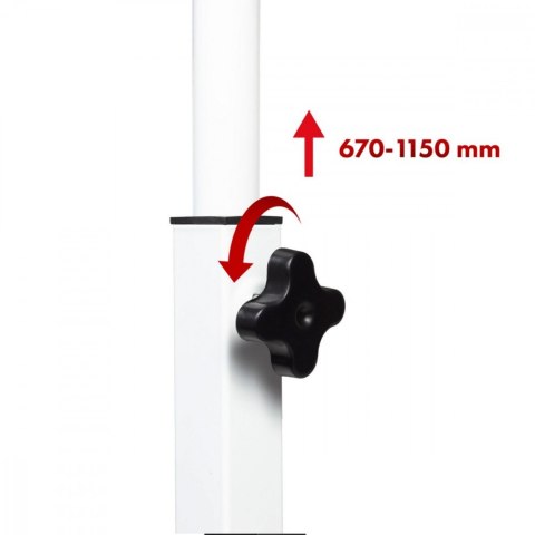 Mobilne biurko regulowane MC-124 W regulacja wysokości 67-115cm, max 50kg, blat 80x60 cm Maclean