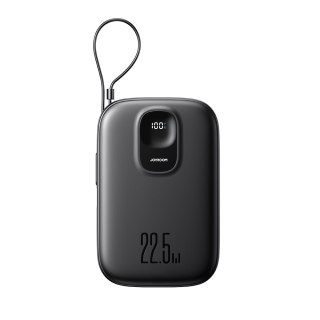 Powerbank 10000mAh z wbudowanym kablem 22.5W USB-C 0.25 cm - czarny JOYROOM