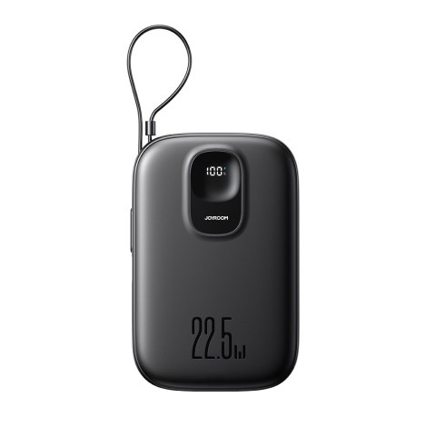 Powerbank 10000mAh z wbudowanym kablem 22.5W USB-C 0.25 cm - czarny JOYROOM