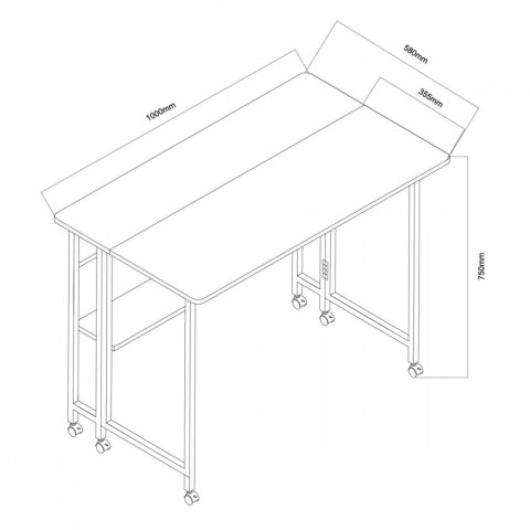 Składane biurko stolik MC-126 B blat 100x58 cm, max 50kg Czarne Maclean