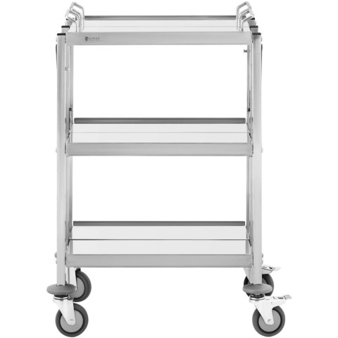 Wózek składany kelnerski cateringowy stal nierdzewna 3 półki do 90kg Royal Catering