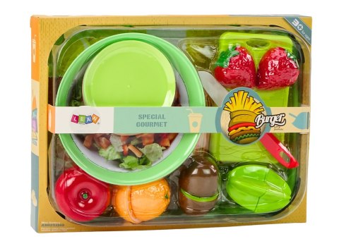 Zestaw Owoców Do Krojenia Sałatka Sztućce Taca Artykuły Spożywcze 25 ele. LEAN Toys