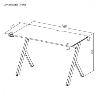 Biurko gamingowe NanoRS 120x60cm LED RS102 Maclean