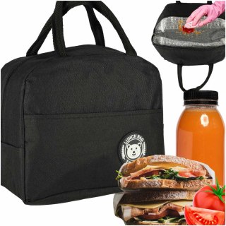 Torba termiczna na lunch jedzenie śniadaniowa izolacyjna lunch czarna Kik Sp. z o. o. Sp. k.