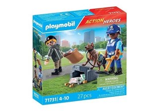 Action Heroes 71731 Poszukiwania śladów z psem tropiącym Playmobil
