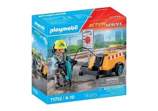 Zestaw z figurkami Action Heroes 71752 Pracownik budowlany z młotem pneumatycznym Playmobil
