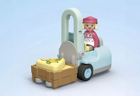 Zestaw z figurkami Junior 71691 Ekologiczny stragan z wózkiem widłowym Playmobil