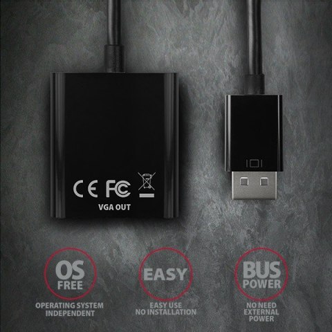 RVD-VGN Adapter DisplayPort -> VGA FullHD 1920x1200 AXAGON