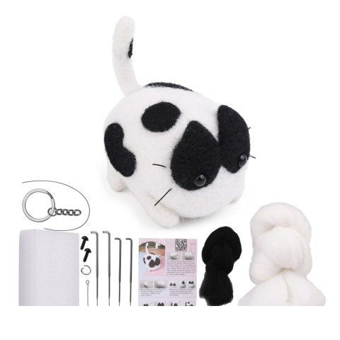 Zestaw Kreatywny Do Filcowania DIY Wełna Czesankowa Pies Kot Mix LEAN Toys