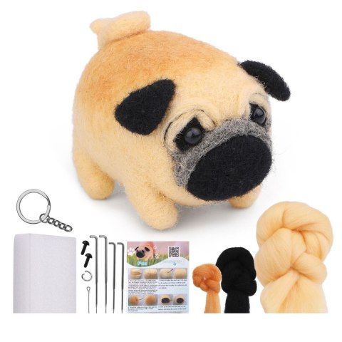 Zestaw Kreatywny Do Filcowania DIY Wełna Czesankowa Pies Kot Mix LEAN Toys