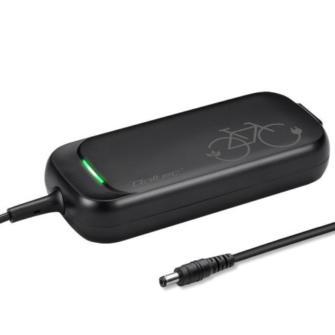 Ładowarka do roweru skutera elektrycznego 36V | 42V | 2A | 5.5*2.5 + wodoodporna + kabel zasilający Qoltec