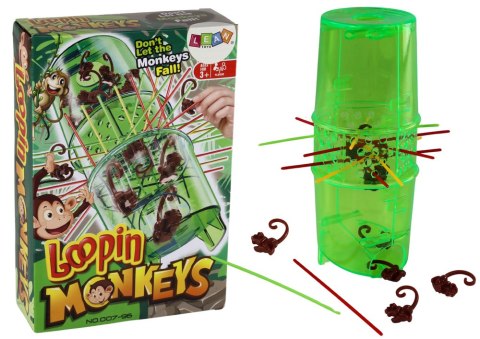 Gra Zręcznościowa Złap Małpkę Spadające Małpki Bierki LEAN Toys