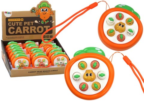 Mini Gra Zręcznościowa Wac A Mole Marchewki Pomarańczowa LEAN Toys