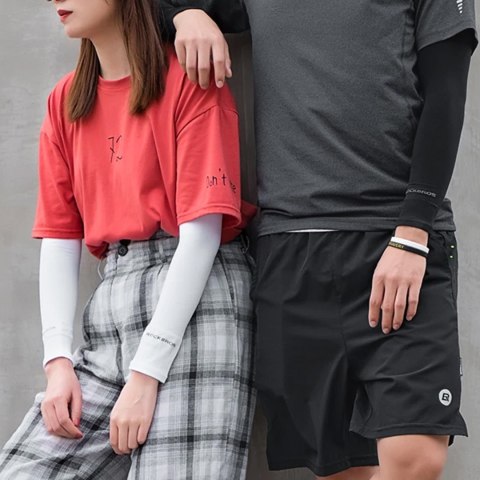 Rękawki przeciwsłoneczne kolarskie rowerowe z filtrem UPF50+ 3 szt. - czarne ROCKBROS