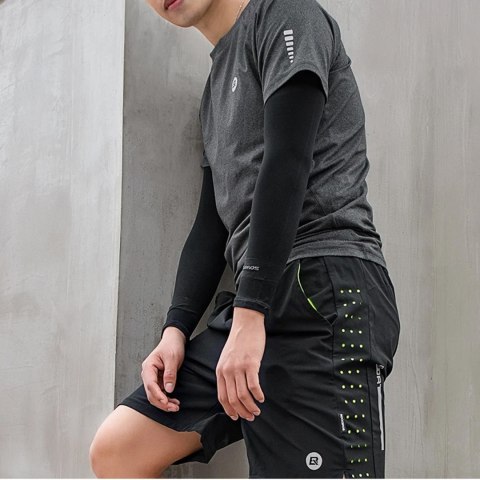 Rękawki przeciwsłoneczne kolarskie rowerowe z filtrem UPF50+ 3 szt. - czarne ROCKBROS