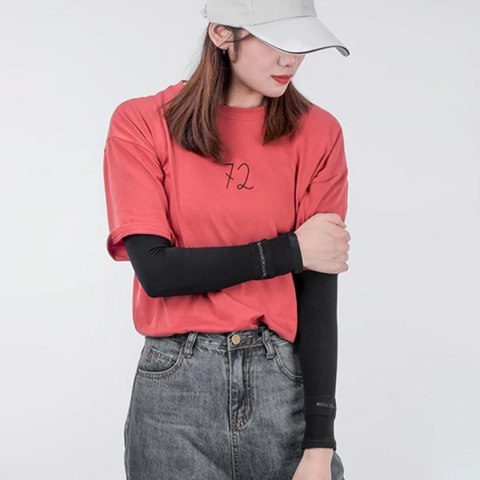 Rękawki przeciwsłoneczne kolarskie rowerowe z filtrem UPF50+ 3 szt. - czarne ROCKBROS