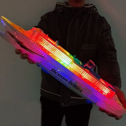 Statek Pasażerski Wycieczkowy Jeżdżący Światła Dźwięki LEAN Toys