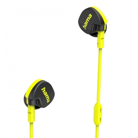 Słuchawki Freedom Athletics II dokanałowe z mikfrofonem żółte Hama