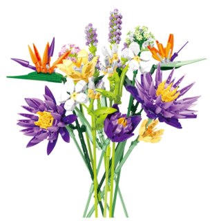 Klocki Konstrukcyjne Bukiet Kwiaty Tropikalne 890 el. LEAN Toys