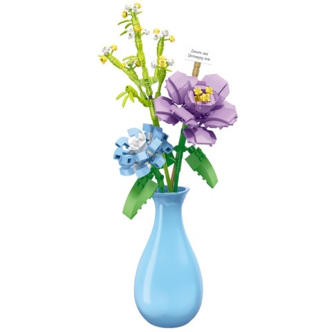 Klocki Konstrukcyjne Kwiaty W Wazonie Bukiet 257 el. LEAN Toys