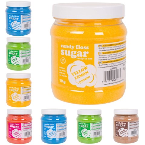 Kolorowy smakowy cukier do waty cukrowej ZESTAW 8 x 1 kg GSG24