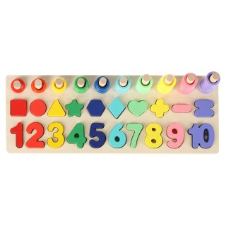 Liczydło drewniane sorter cyfry montessori 3w1 13x36cm Kik Sp. z o. o. Sp. k.