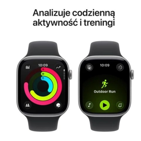 Watch Series 11 GPS+Cellular koperta 46 mm z aluminium w kolorze gwiezdnej szarości, pasek sportowy w kolorze czarnym - rozmiar  Apple