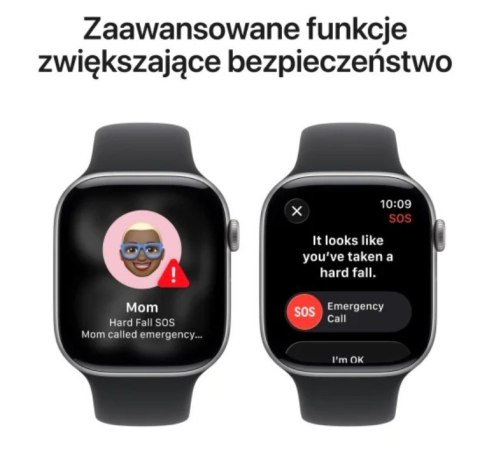 Watch Series 11 GPS+Cellular koperta 46 mm z aluminium w kolorze gwiezdnej szarości, pasek sportowy w kolorze czarnym - rozmiar  Apple