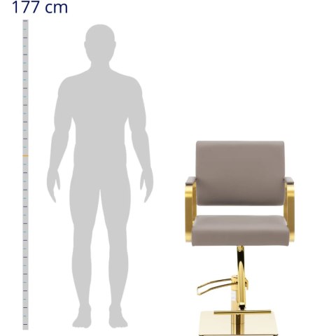 Fotel fryzjerski barberski kosmetyczny z podnóżkiem Physa OTLEY - beżowo - złoty Physa