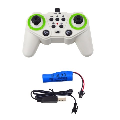 Koparka Gąsienicowa Zdalnie Sterowana RC Światła Dźwięki Biała 1:24 LEAN Toys