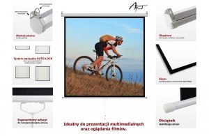 Ekran ręczny półautomat MS-150 4:3 150 305x229cm 4:3 ART