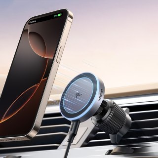 Uchwyt samochodowy z ładowarką bezprzewodową na kratkę MagSafe Qi2 - czarny UGREEN