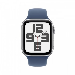 Watch SE GPS, koperta 44 mm z aluminium w kolorze srebrnym z paskiem sportowym w kolorze denim - rozmiar S/M Apple