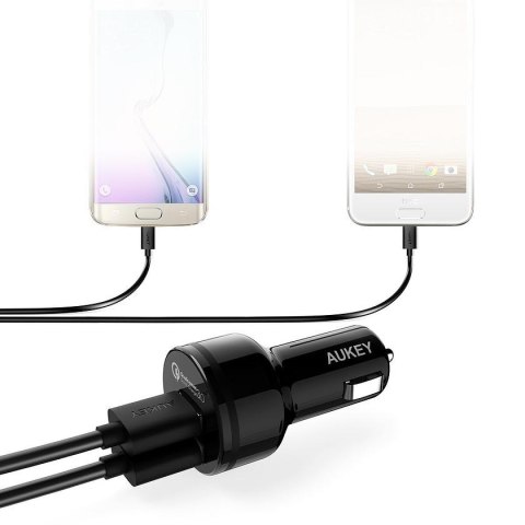 CC-T8 ultraszybka ładowarka samochodowa 2xUSB Quick Charge 3.0 6A 36W AUKEY