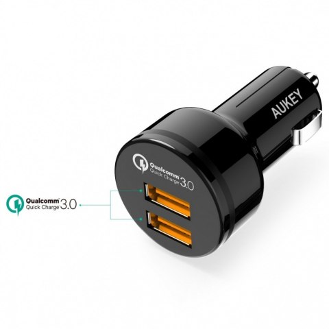 CC-T8 ultraszybka ładowarka samochodowa 2xUSB Quick Charge 3.0 6A 36W AUKEY