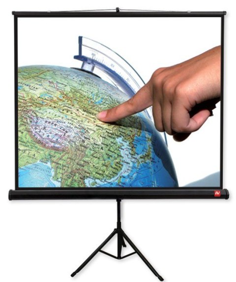 Ekran na statywie Tripod PRO 200 (1:1, 200x200cm, Matt White, czarne ramki) Avtek