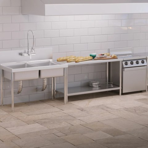 Stół blat roboczy centralny stalowy z półką 150 x 60 cm do 230 kg Royal Catering